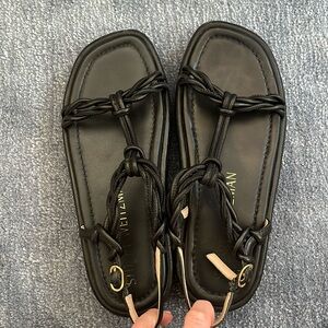 Stuart Weitzman Calypso Braided Slingback Playform Sandals SIZE 7.5